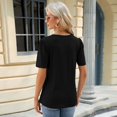 thumbnail image 3 of SWSMCLT Women's Soft Shirt Summer Top Thin Cool Spring T Shirt Fashion Loose Fall Short Sleeve Lightweight Black Large, 3 of 5
