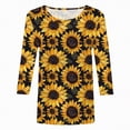 thumbnail image 2 of Towmus Women's Blouses 3/4 Sleeve Summer Tops Crew Neck Womens Trendy Tops Summer Print Shirts Elbow Length Women Tshirts Loose Fit, 2 of 4