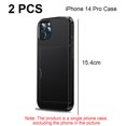 thumbnail image 2 of Funda protectora oculta deslizante con ranura para tarjeta de crédito, carcasa trasera para iPhone 14Pro, 2 uds., 2 of 5