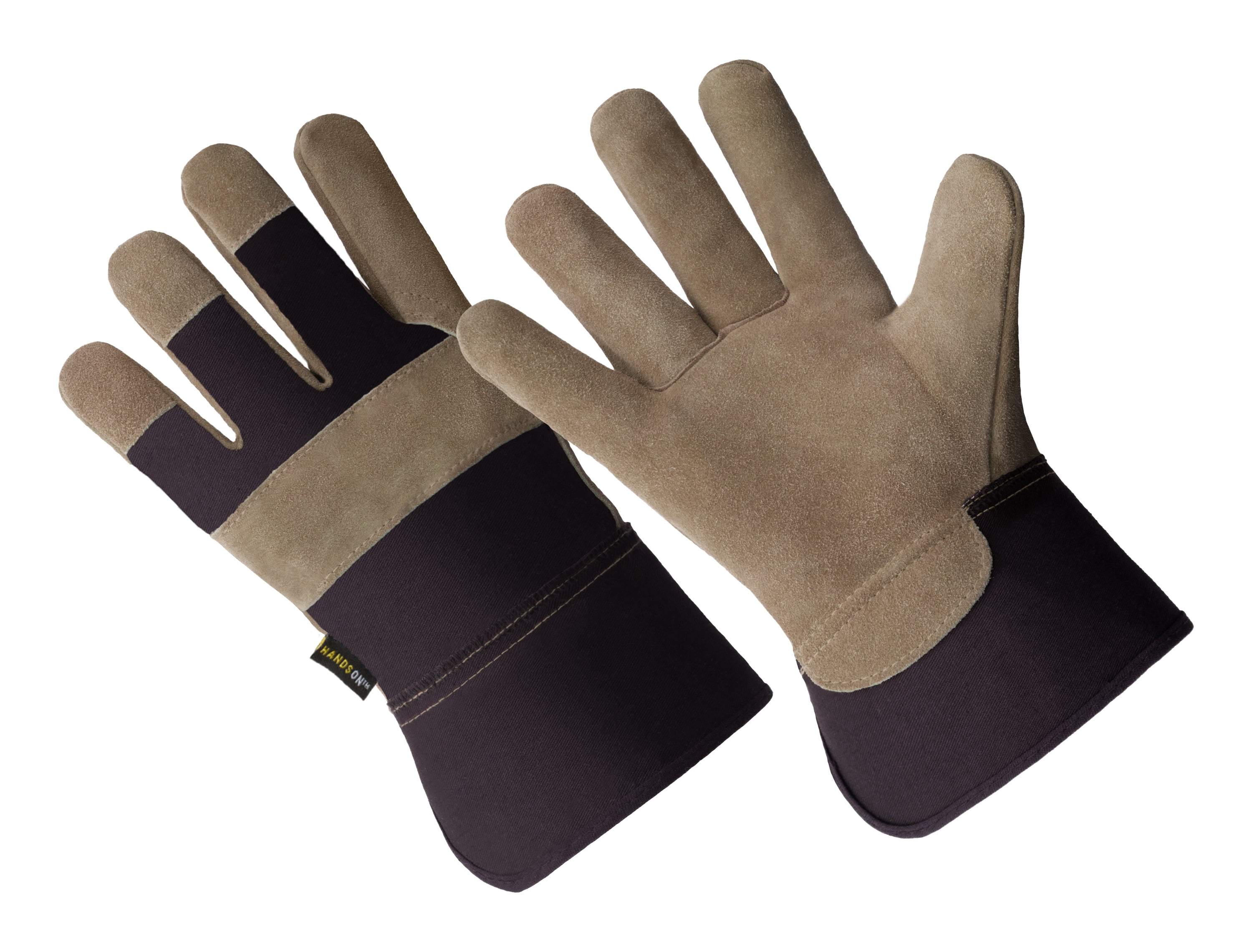 5 Pair Pack. G & F 5025L-5 Premium Suede Leather Work Gloves with Extra Long Rubberized Safety Cuff