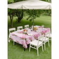 thumbnail image 4 of Outdoor Tablecloth with Umbrella Hole for Patio/Picnic/Party/Camping, Pink Tulip Waterproof Table Cloth Rectangle Table Cover Washable, Spring Botanical Flowers Floral Branches (60"x 84"), 4 of 8
