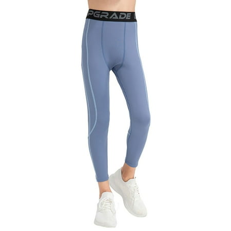 BULLPIANO Youth Boys Compression Pants Boys Leggings Sports Tights Basketball Base Layer Workout Tight