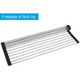 thumbnail image 3 of Roll up Dish Drying Rack Over the Sink Kitchen Roll up Sink Drying Rack Portable Dish Rack Dish Drainer Foldable Stainless Steel Dish Drying Rack, 3 of 10