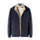 thumbnail image 1 of Chaqueta informal de lana de cordero para hombre, cuello levantado, manga larga, bolsillo con cremallera, tapas sólidas, además de abrigo de lana Pompotops  oipoqjl37923, 1 of 9