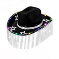 thumbnail image 1 of Sombrero de vaquero negro con luces LED, estrellas de strass y borlas, 1 of 1