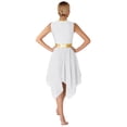 thumbnail image 4 of YiZYiF Women's Praise Dance Outfits Sleeveless Overlay Worship Dress with Wide Leg Pants Set White XXL, 4 of 7
