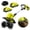 Green-4 Blades, variant on Rvchic 24V Cordless Tiller Cultivator with 2x2000mAh Batteries,360RPM High-Speed,4"Width x 6"Depth for Lawn/Gardening/Soil Cultivation 4 Blades