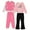 CORAL, variant on Girls' 4-Pack Wardrobe Set with Jacket - Stylish Printed Tees Clothing Bundle - Size 6
