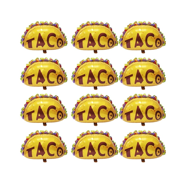 globos de taco,Globo de papel de aluminio con forma de taco de 12 piezas Globos divertidos de dibujos animados creativos para la decoración del festival de comida de fiesta FRCOLOR Hogar7005444