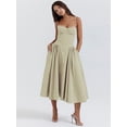 thumbnail image 2 of Robe Plissée Ourlet Solide Aguichant Mode Femme Midi Sans Manches Dos Nu Robes Été 2024 Soirée Robe Ligne A FJH, 2 of 7