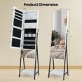 thumbnail image 3 of Costway Jewelry Cabinet Armoire Full-Length Mirror with 3-Color LED Lights & Drawer White, 3 of 10