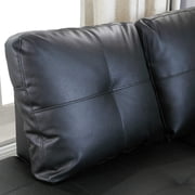 DAE Right Facing Sectional Sofa L-Shape Faux Leather Black
