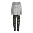thumbnail image 4 of Joyspun Women's Long Sleeve Top and Jogger Pants Pajama Set, 2-Piece, Sizes XS-3X, 4 of 6