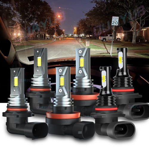 LED Headlight High-Low   Fog light Bulbs Combo Kit For Cadillac SRX 2010-2016