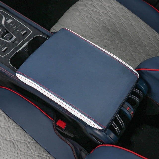 Center Console Interior Waterproof Vehicle for Protection Lid Cover SUV Pad blue and white