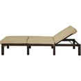thumbnail image 3 of Resenkos Outdoor Chaise Lounge Chair, Outdoor Rattan Adjustable Cushioned Chaise, Portable Recliner for Lawn Garden Beach Yard, Gray, 3 of 9