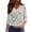 Light Gray, variant on JoveMarine Women's V-Neck 3/4 Sleeve Floral Print Top Casual Blouse with Slit Hem Spring Fall Fashion Tunic for Daily Wear Weekend Beige L