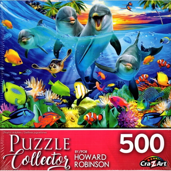 Puzzle Collector Art 500 Pice Puzzle - Playful Dolphins