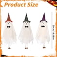 thumbnail image 3 of Hanging Ghosts Halloween Decor, Halloween Decorations Outdoor, Cute Ghost Witch Hat for Patio Yard Front Porch Tree House Party, Black Hat, 3 of 9