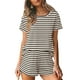 thumbnail image 1 of Conjunto de pijama Ekouaer para mujer, cuello redondo, manga corta, 1 of 6