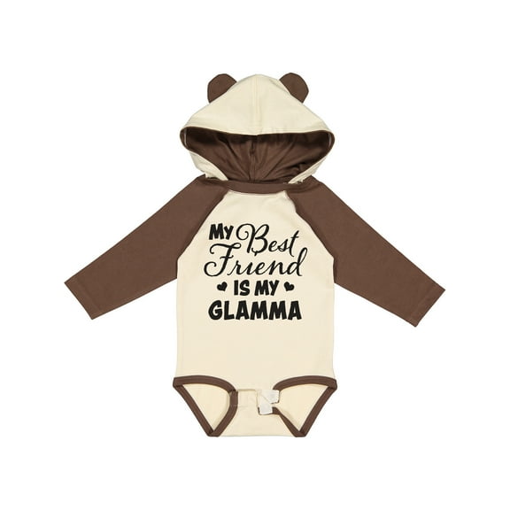 Inktastic My Best Friend is My Glamma with Hearts Boys or Girls Long Sleeve Baby Bodysuit