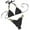 Black, variant on Bikini Sets for Women Summer Solid Two-Piece Velvet Rhinestone Metal Chain Bikini Swimsuit Swimwear