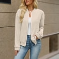 thumbnail image 2 of Msgweeeg Women’s Sweaters Stand Collar Zipper Cardigan Long Sleeve Knit Coat Pullover Elegant Casual Fashion Winter Warm Top for Daily Wear and Vacation, 2 of 7