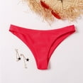 thumbnail image 3 of TODOZO Bikini Bottoms for Women Womens Bikini Bottom Low Waisted Bathing Swimsuit Bathing Suit Bottoms Cheeky Women's Bikini Bottoms High Cut Swimsuit Bottom Solid Color Mid Waist Swim Bottoms Red M, 3 of 3