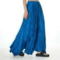 thumbnail image 5 of Womens a Line Flowy Pleated Maxi Skirt Summer Casual Vacation Low Rise Flowy Dance Oversized Skirt Long Skirts for Women Jeans Skirt Blue One Size, 5 of 8
