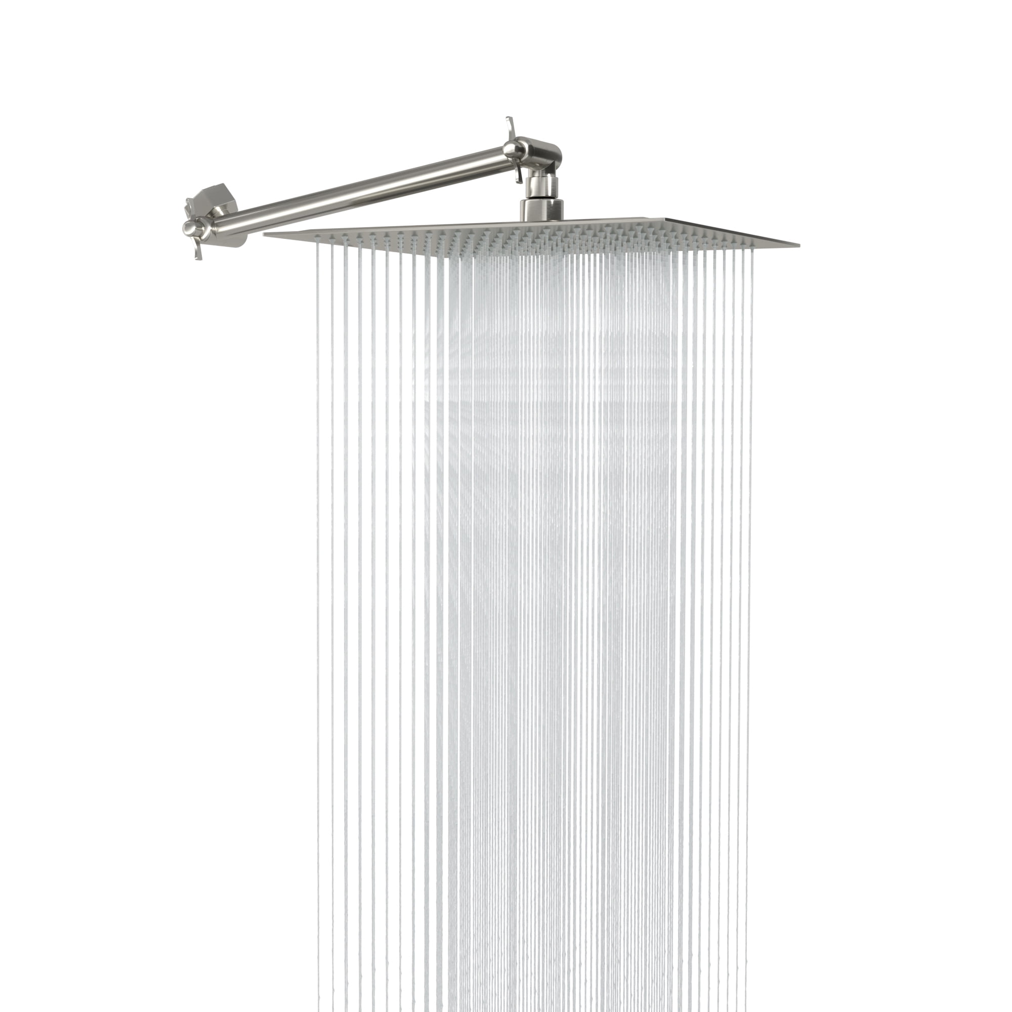 Rain Shower Head With Shower Arm (10 Inch Square, Brushed Nickel)