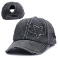 thumbnail image 2 of Beach Hats for Women Women Cowboy Star Print Baseball Summer Sun Hat Black One Size, 2 of 7