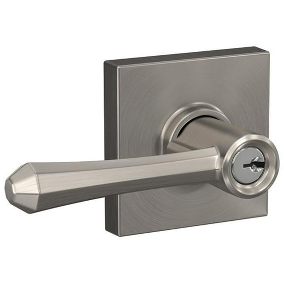 Schlage F51a-Dmp-Col Dempsey Single Cylinder Keyed Entry Door Lever Set - Nickel