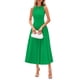 thumbnail image 1 of Vestido PRETTYGARDEN 2025 Midi Plisado Verde sin Mangas Talle M, 1 of 8