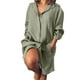 thumbnail image 1 of Vestido camisero informal holgado largo para mujer - Poliéster, manga larga, cuello vuelto, para todas las estaciones, 1 of 4