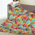thumbnail image 6 of Honeii Colorful Fish 2 Print Fleece Blanket - Throw Blanket for Bed, Sofa, Couch, Camping, and Travel , Microplush Ultra Soft Warm Blanket-40"x30", 6 of 7