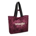 thumbnail image 3 of Wrangler Large Tote Bag for Women Designer Leopard Print Purse for Travel Work Gym, Purple, 3 of 6