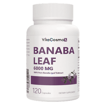 VitaCosmoX Banaba Leaf Extract 6000mg, Vegan, Non GMO, Gluten Free, 120 Vegetarian Capsules
