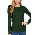 thumbnail image 5 of MixMatchy Women's Long Sleeve Eight Button Closure Henley Thermal Knit Top, 5 of 5