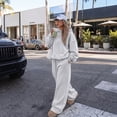 thumbnail image 5 of SUNBS Two Piece Sets for Women Matching Outfit Fall Hoodies Wide Leg Sweatpants Casual Lounge Sweatsuit Set, 5 of 9