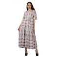 thumbnail image 1 of Moomaya Tunique à Manches Courtes Robes de Cocktail pour Femmes Robe en Coton Slub Imprimée, 1 of 4