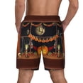 thumbnail image 4 of Balery Halloween Decoration Mens Swim Trunks Swim Shorts for Men Quick Dry Inseam Beach Shorts with Compression Liner Pocket-Large, 4 of 9