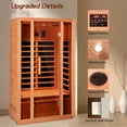thumbnail image 3 of Vanity Art 2 Person Extendable FAR Infrared Sauna for Home, Hemlock Wood Low EMF 6 Carbon Heaters Indoor Saunas with LED Lights, Bluetooth Speaker, Digital Control Panel, and Seating Bench, 3 of 11