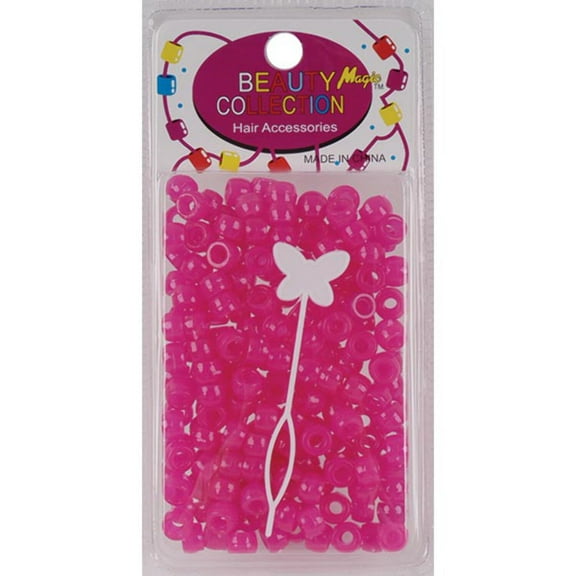 BEAUTY COLLECTION - Small Round Hair Bead Hot Pink