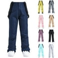 thumbnail image 2 of TrdSipl Womens Insulated Snow Pants Winter Warm Ski Pant Outdoor Windproof Waterproof Hiking Pants with Detachable Suspender, 2 of 4