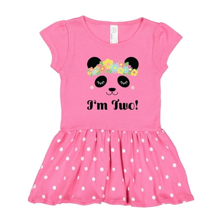 

Inktastic 2nd Birthday Panda Face 2 Year Old Girl Gift Toddler Girl Dress