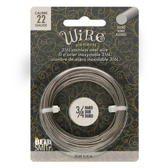 The Beadsmith Stainless Steel Wire - 316L Grade, Tarnish Resistant, Round Shape, 22-gauge, 10-Meter Coil – For Jewelry Making, Sculptures, Models, Gardening, Electrical & Industrial Crafts & Hobbies