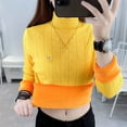 thumbnail image 5 of PIKADINGNIS Womens Sweaters and Pullovers Autumn Winter Thick Warm Plush Ladies Sweater Solid Color Long Sleeve Knit Pullover, 5 of 6
