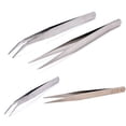thumbnail image 3 of PENGXIANG 2pcs Stainless Steel Straight Elbow Tweezers Patchwork Hook Pick-up Makeup Tools, 3 of 5