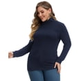 thumbnail image 4 of Hanna Nikole Women Plus Size Basic Mock Neck Slim Fitted Long Sleeve Pullovers Tee Tops (16W-24W), 4 of 8