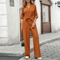 thumbnail image 6 of Tnhcen Women's High-Waist Tie-Waist Jumpsuit Long Sleeve Loose Jumpsuit Fit Casual Sportswear Plus Size S-XL Comfortable Stretchy Wide-Leg Trousers, 6 of 9